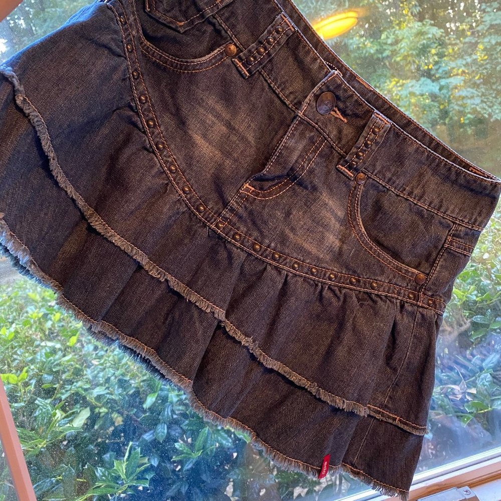 Jean skirt with Studs and flares